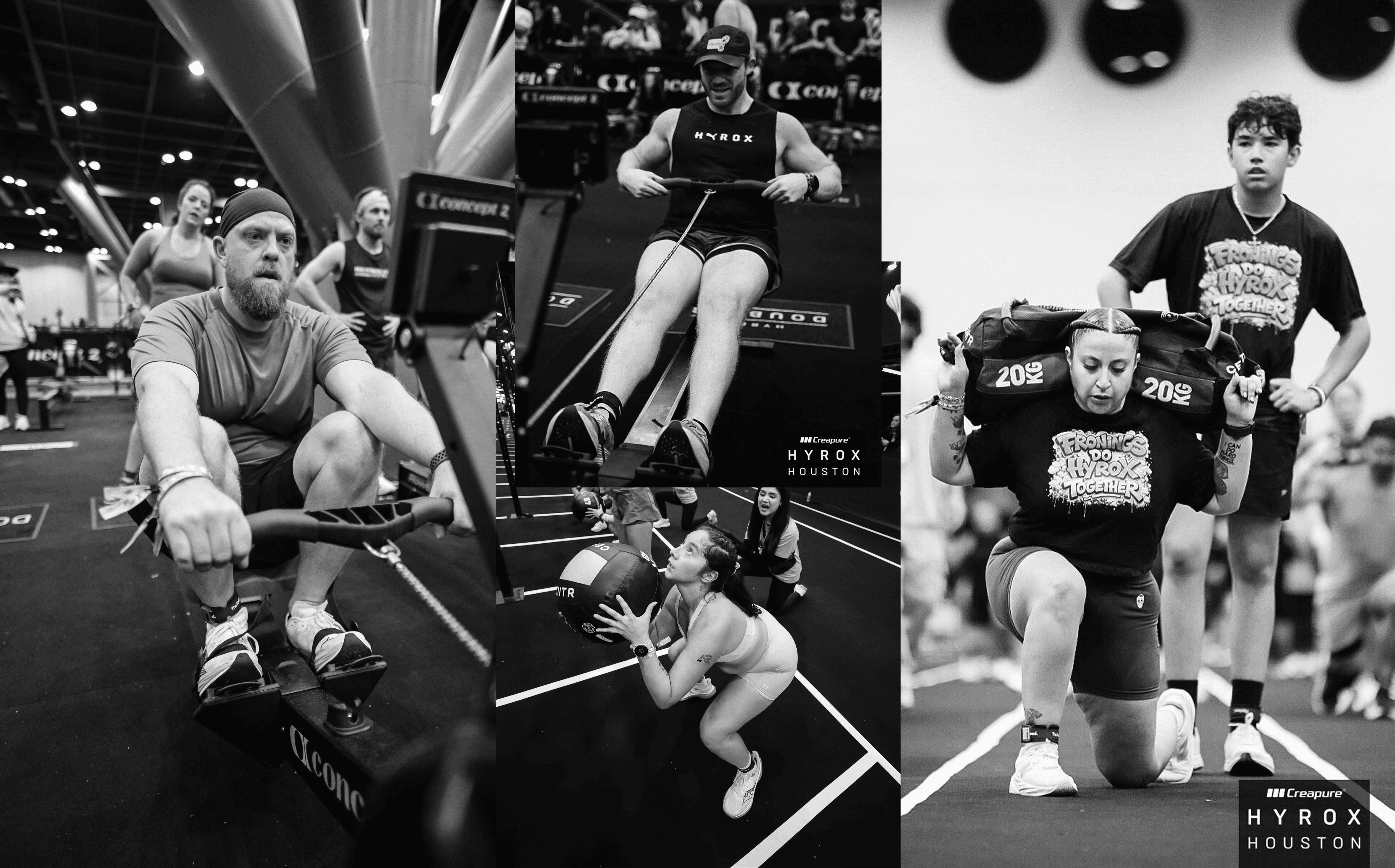 Athletes competing in a HYROX simulation at AR Fitness